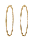 Brincos de Argolas grandes Ouro  Amarelo e Pedras Zircônias | Antialérgicos