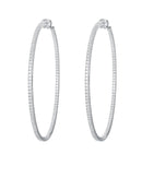 Brincos de Argolas grandes  Prata e Pedras Zircônias | Antialérgicos