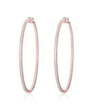 Brincos de Argolas grandes Ouro Rosé e Pedras Zircônias | Antialérgicos