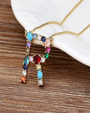 Colar de Ouro com Pingente de letras iniciais do seu Nome  R - Arcadec 