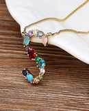 Colar de Ouro com Pingente de letras iniciais do seu Nome S - Arcadec 