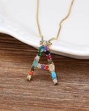 Colar de Ouro com Pingente de letras iniciais do seu Nome A - Arcadec 