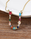 Colar de Ouro com Pingente de letras iniciais do seu Nome U - Arcadec 