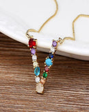 Colar de Ouro com Pingente de letras iniciais do seu Nome  V - Arcadec 