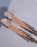 Brincos com borla longa de cristal dourado ou  prata - Arcadec 