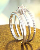 Anel de Prata 925  Esterlina, redimensionável com camadas strass - Arcadec 